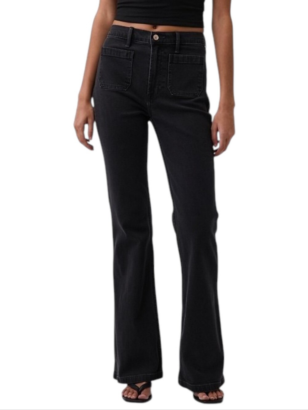 GAP Black High-Rise Pocket Flare Jeans